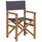 Regisseursstoel grijs 56x54x87 cm massief teakhout