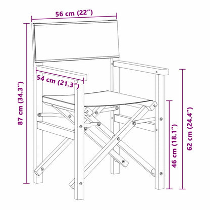 Vouwbare Regisseursstoel Grijs 56 x 54 x 87 cm Massief Teakhout