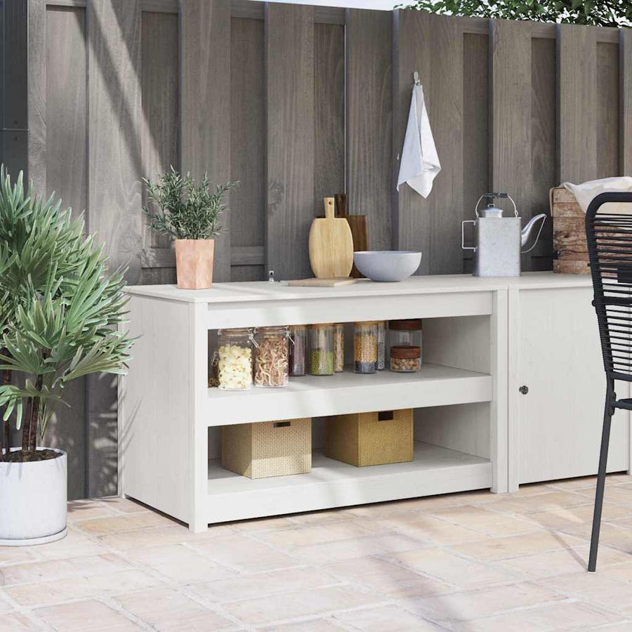 Keukenkast met plank Wit 106 x 55 x 64 cm Massief grenenhout