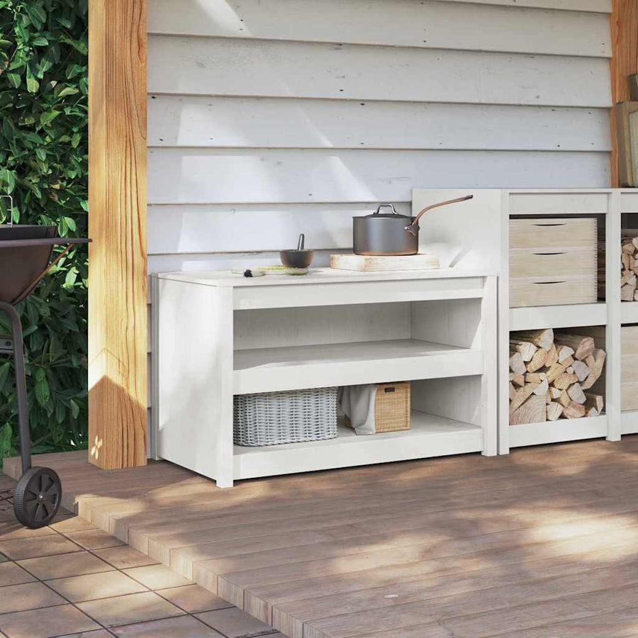 Keukenkast met plank Wit 106 x 55 x 64 cm Massief grenenhout