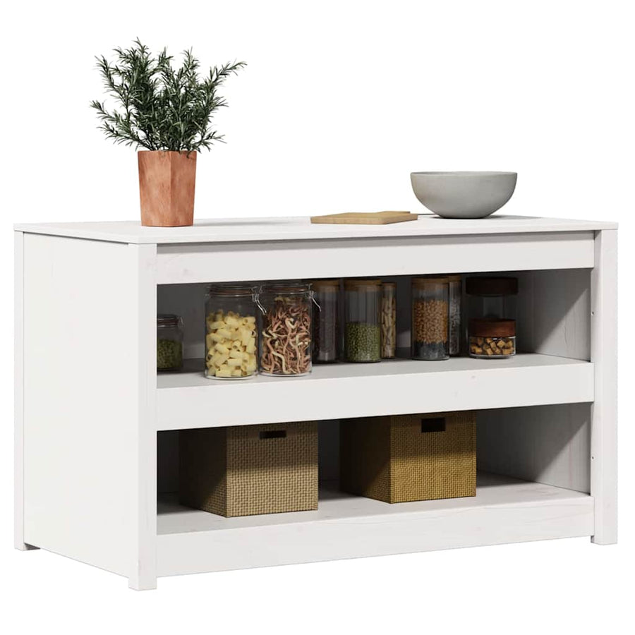 Keukenkast met plank Wit 106 x 55 x 64 cm Massief grenenhout