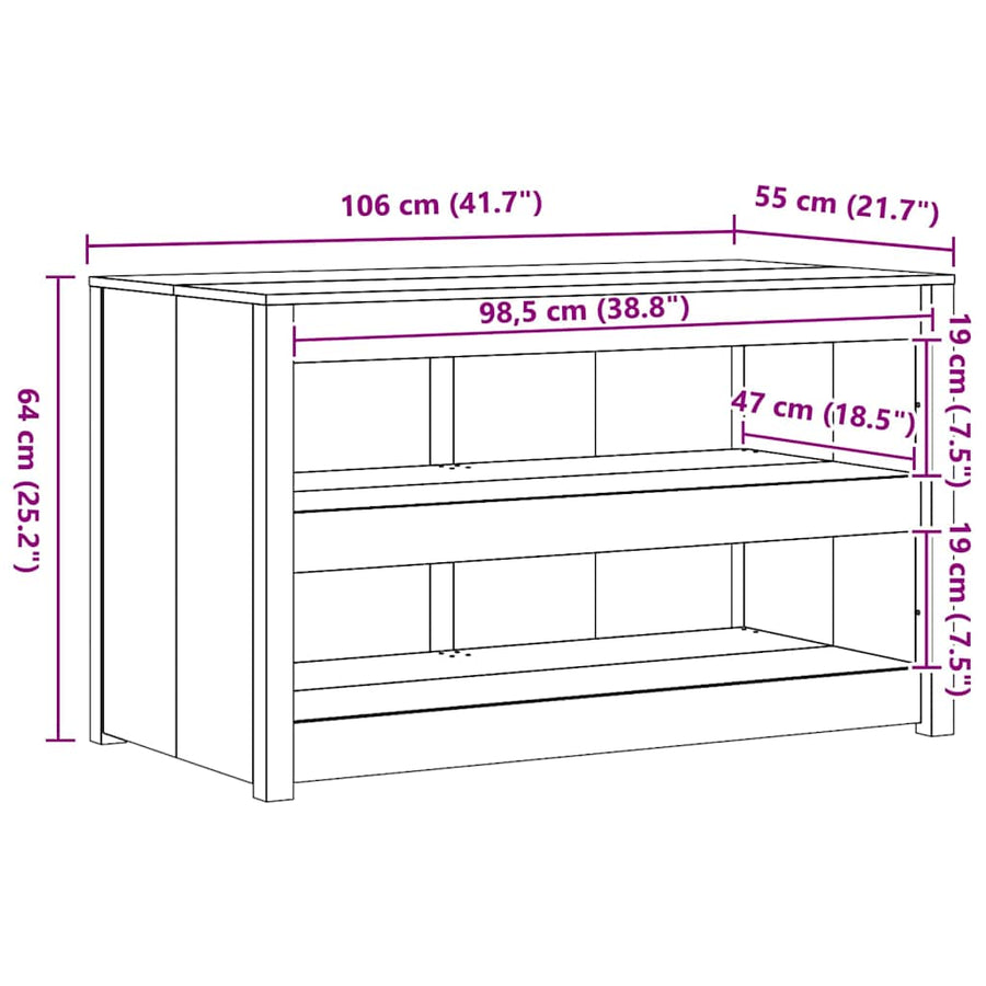 Keukenkast Bruin Eiken 106 x 55 x 64 cm Massief grenenhout