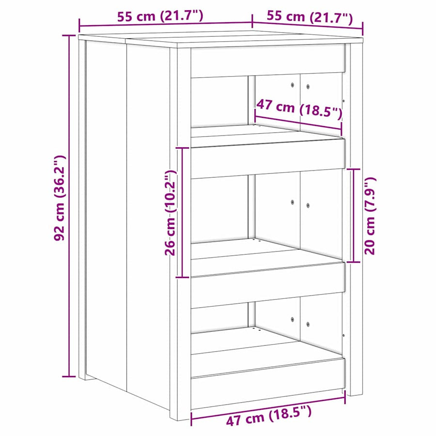 Buitenkeuken Kast 55x55x92 cm Massief Douglas Hout