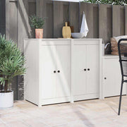 Keukendeuren massief grenenhout 2 stuks 50x9x82 cm wit