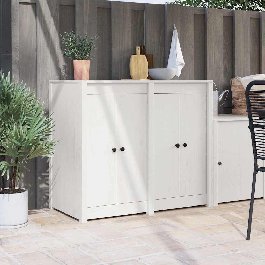 Keukendeur 2 pcs Wit 50 x 9 x 82 cm Massief grenenhout