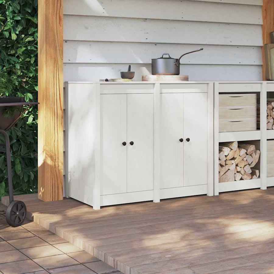 Keukendeur 2 pcs Wit 50 x 9 x 82 cm Massief grenenhout