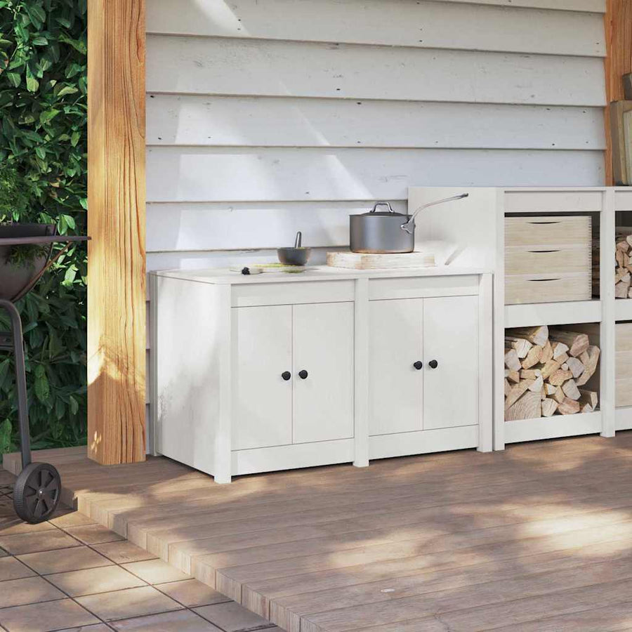Keukenkast met plank Wit 106 x 55 x 64 cm Massief grenenhout