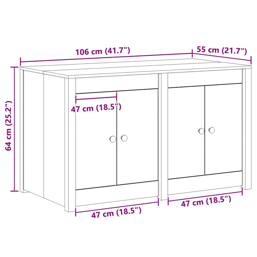 Keukenkast met plank Wit 106 x 55 x 64 cm Massief grenenhout