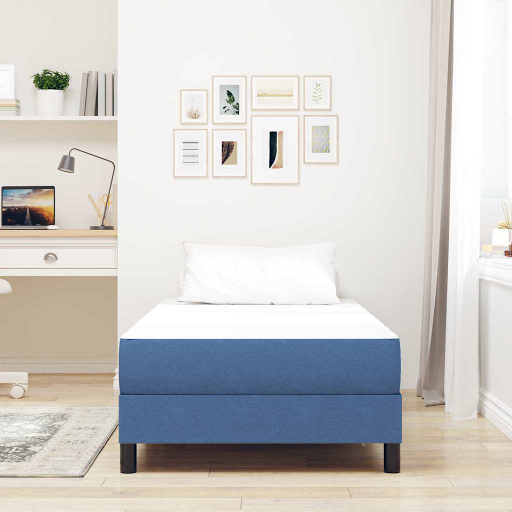 Bedmatras met matras Blauw 90 x 190 cm Stof