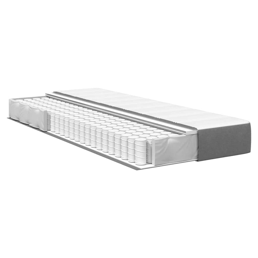 Bedmatras met matras Lichtgrijs 90 x 200 cm Stof