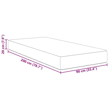 Bedmatras met matras Lichtgrijs 90 x 200 cm Stof