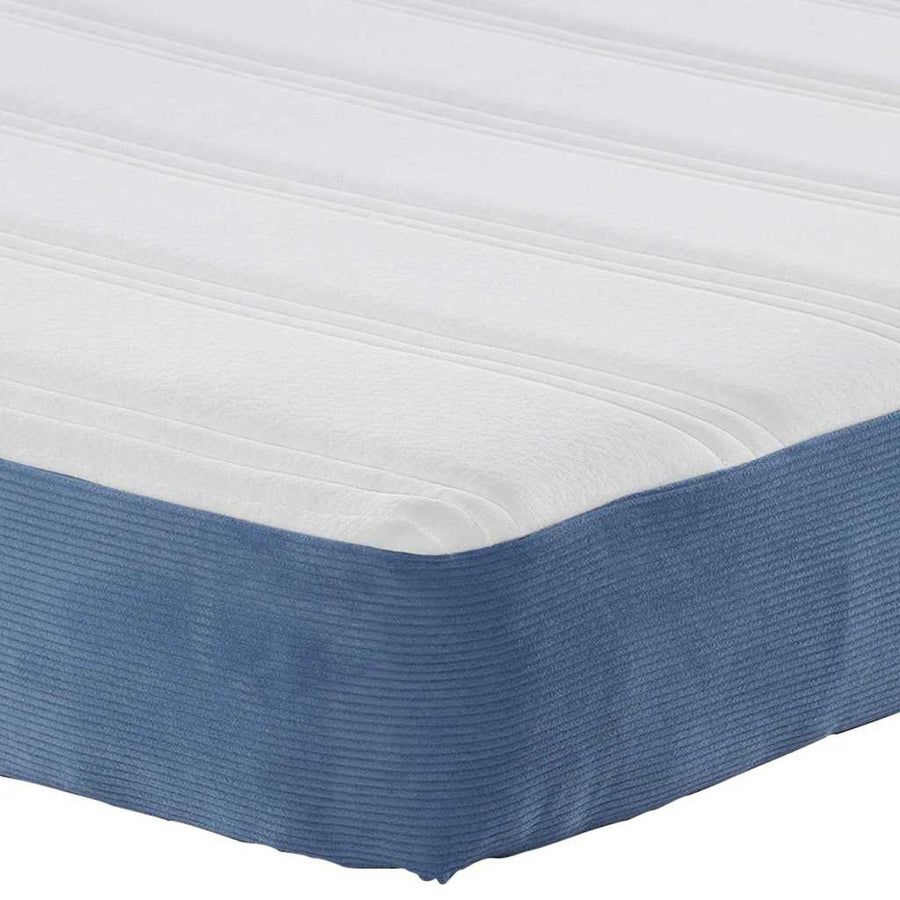 Bedmatras met matras Blauw 90 x 200 cm Stof