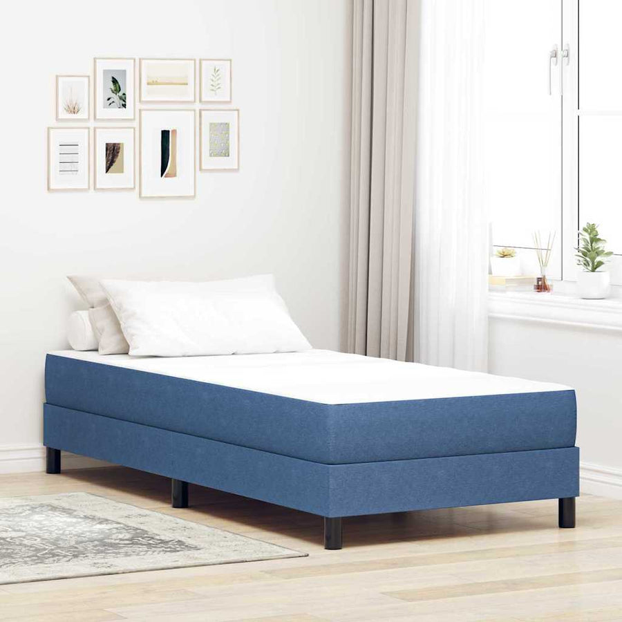 Bedmatras met matras Blauw 90 x 200 cm Stof