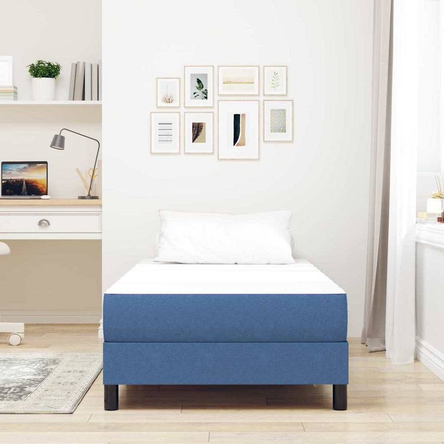 Bedmatras met matras Blauw 90 x 200 cm Stof