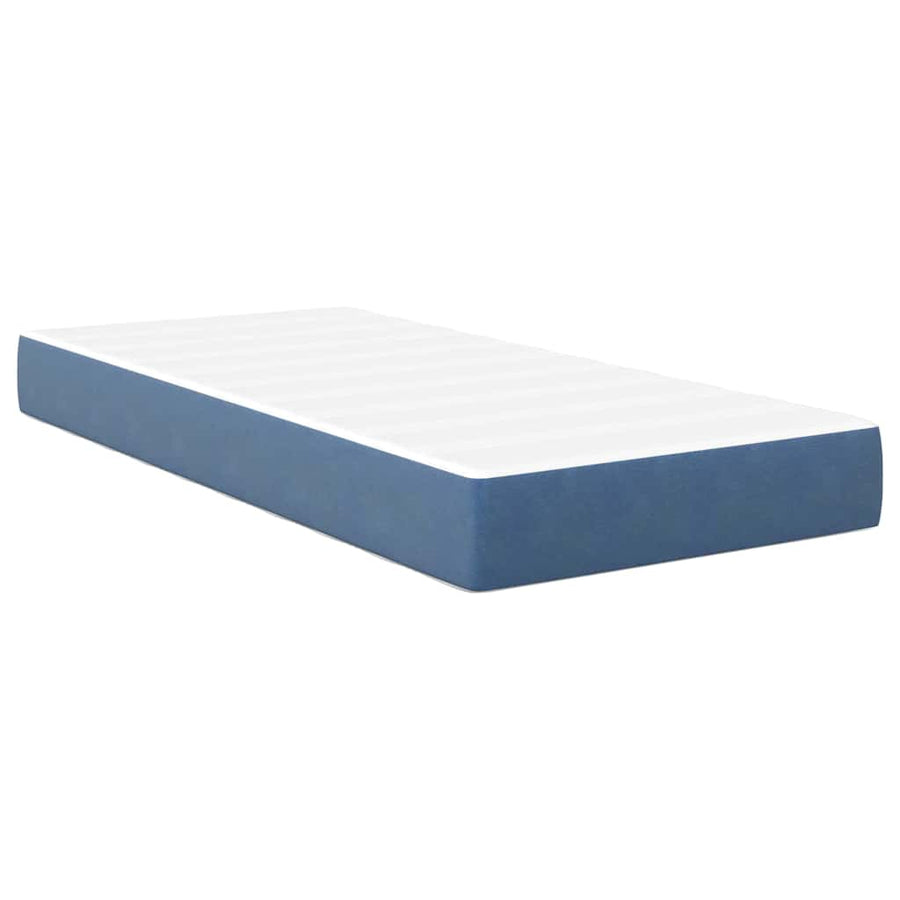 Bedmatras met matras Blauw 90 x 200 cm Stof