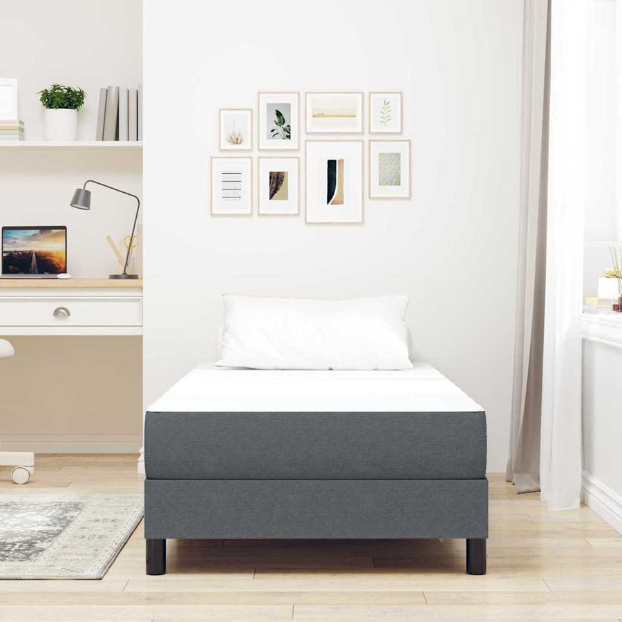 Bedmatras met matras Grijs 100 x 200 cm Stof