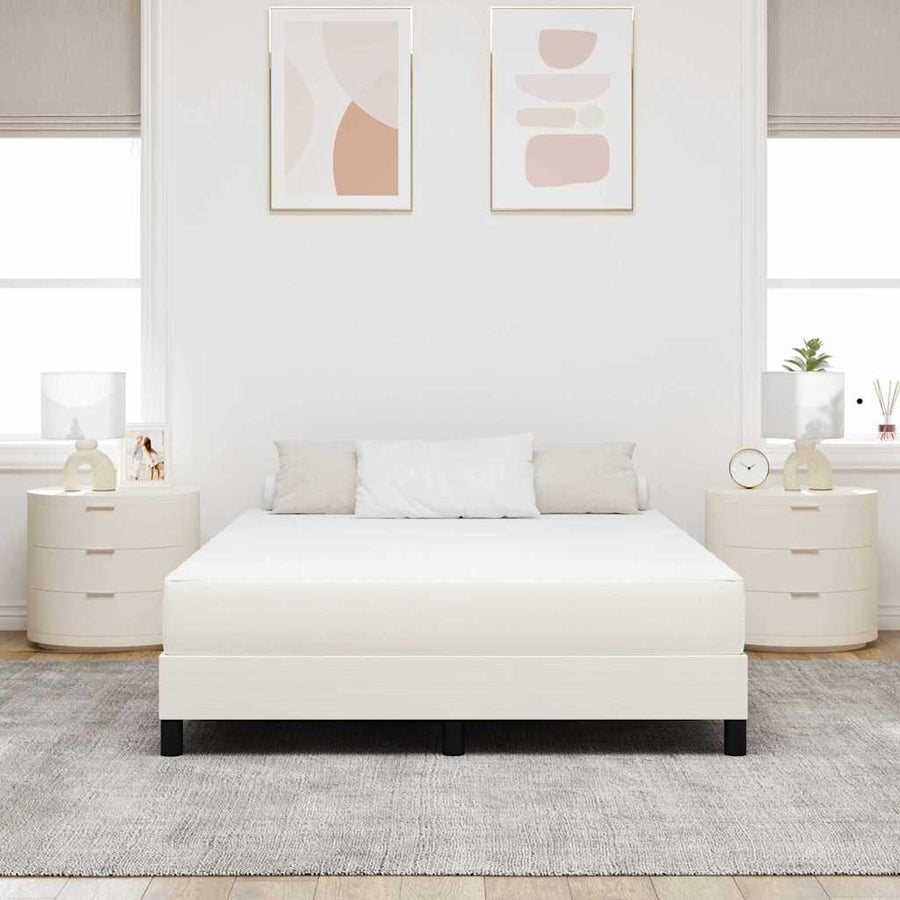 Bedmatras met matras Crème 140 x 200 cm Stof