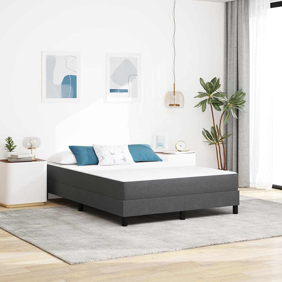 Bedmatras met matras Grijs 160 x 200 cm Stof