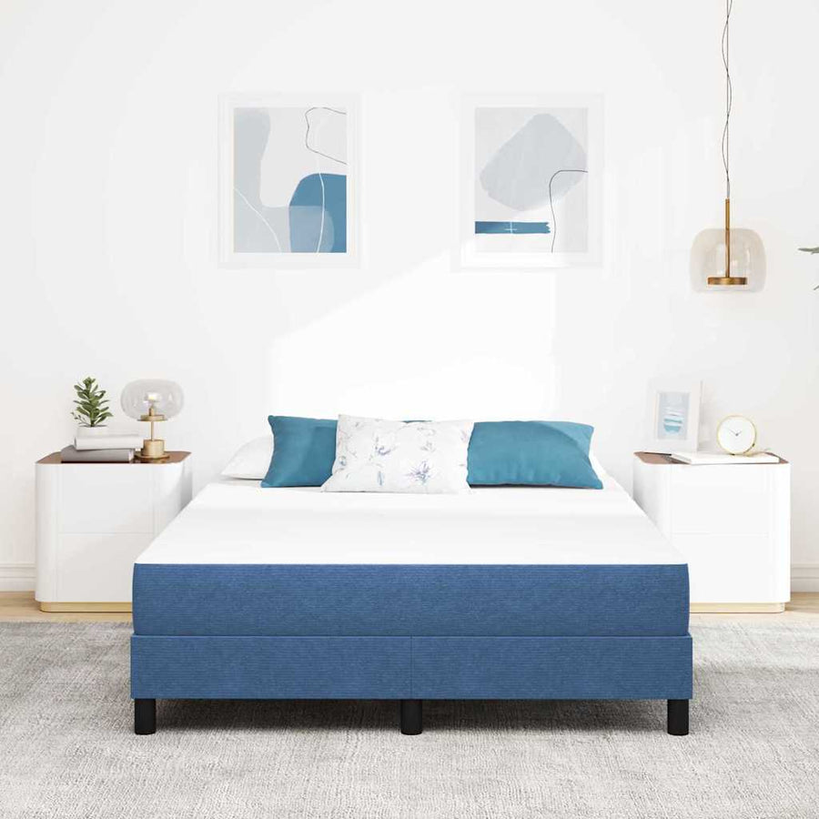 Bedmatras met matras Blauw 160 x 200 cm Stof