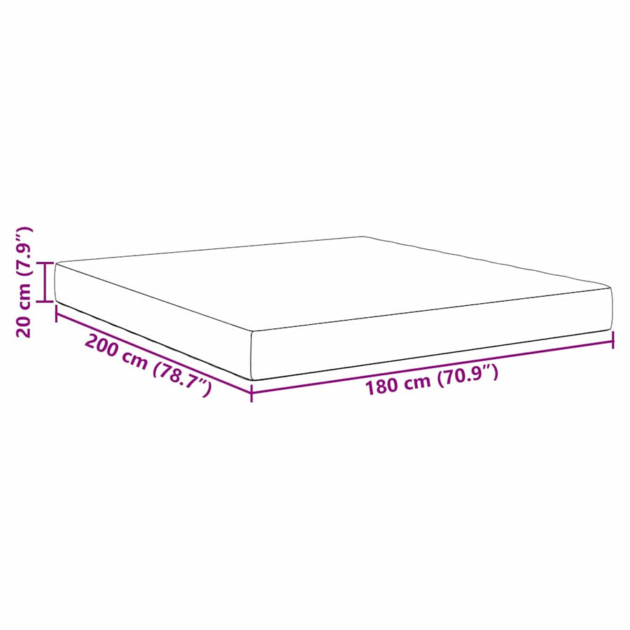 Bedmatras met matras Grijs 180 x 200 cm Stof