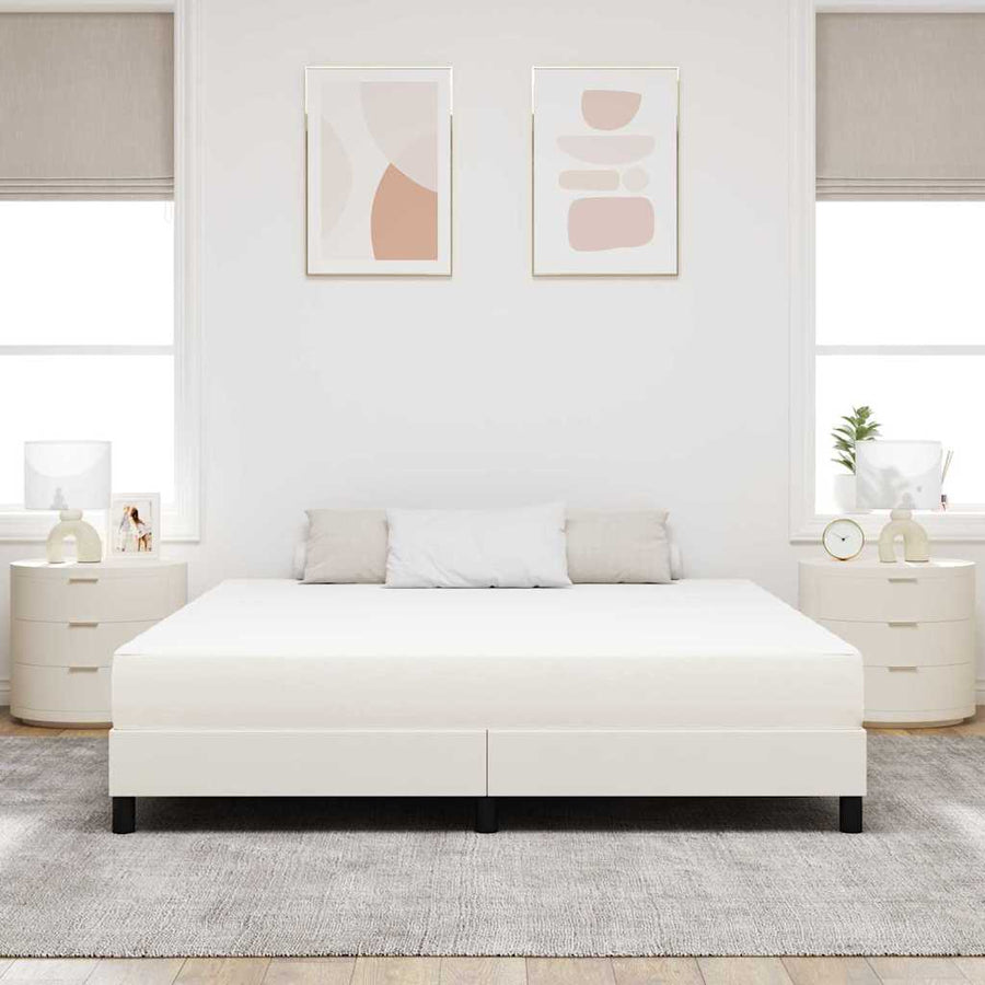 Bedmatras met matras Crème 180 x 200 cm Stof