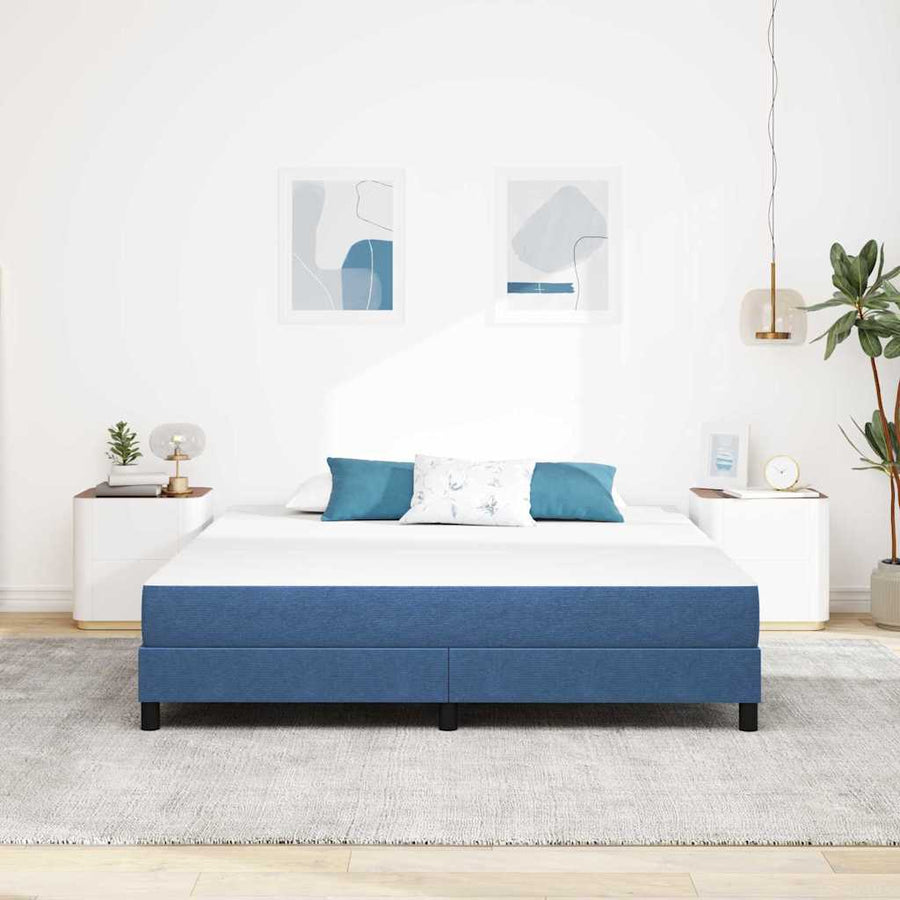 Bedmatras met matras Blauw 180 x 200 cm Stof