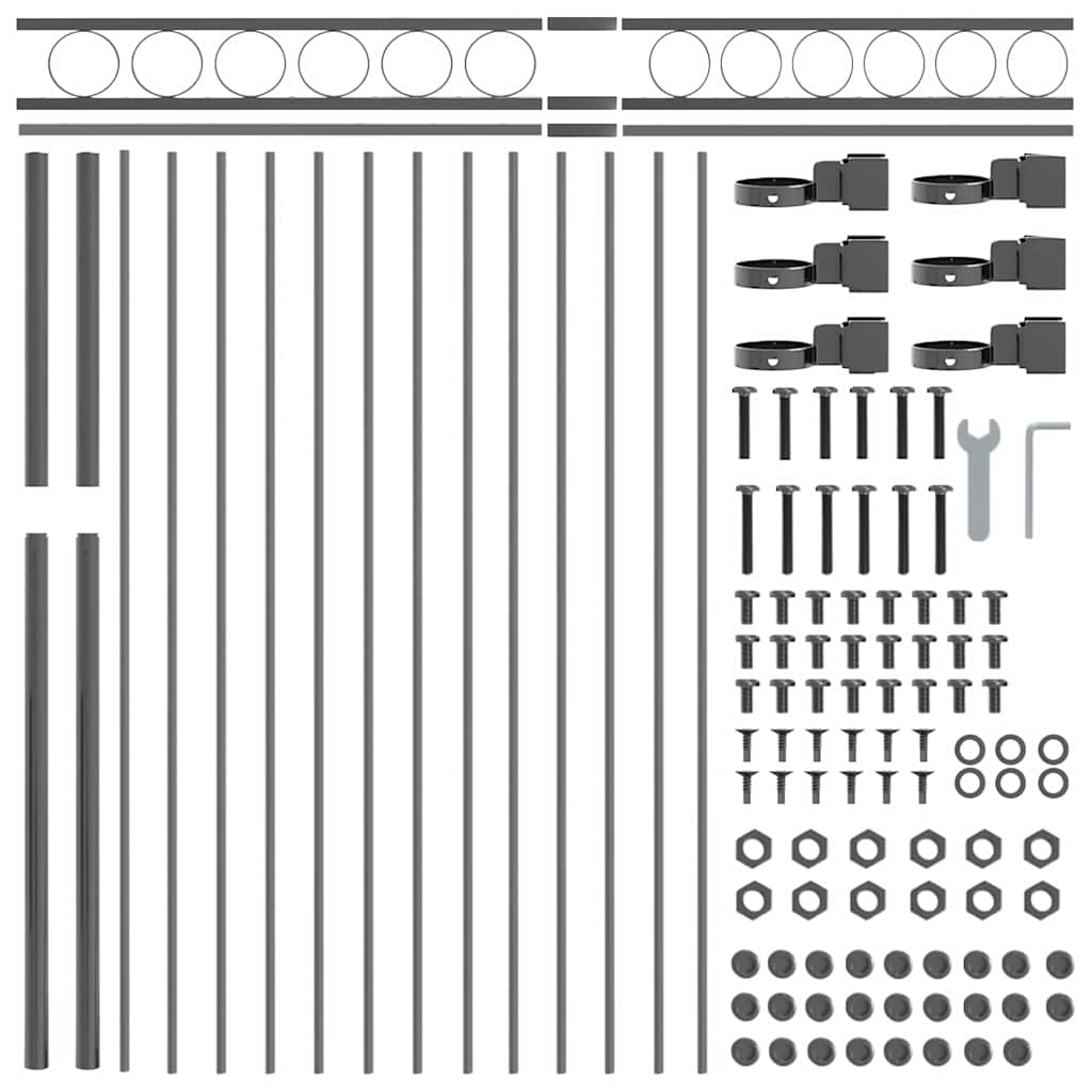 Hecelement Grijs 170 x 200 cm Staal