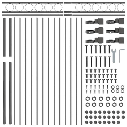 Hecelement Grijs 170 x 200 cm Staal