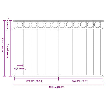 Hecelement Assen Wit 170 x 80 cm Staal