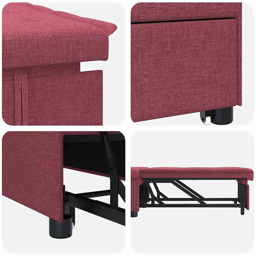 Uittrekbare Sofa Bed 50Cm Multiplex Wijnrood