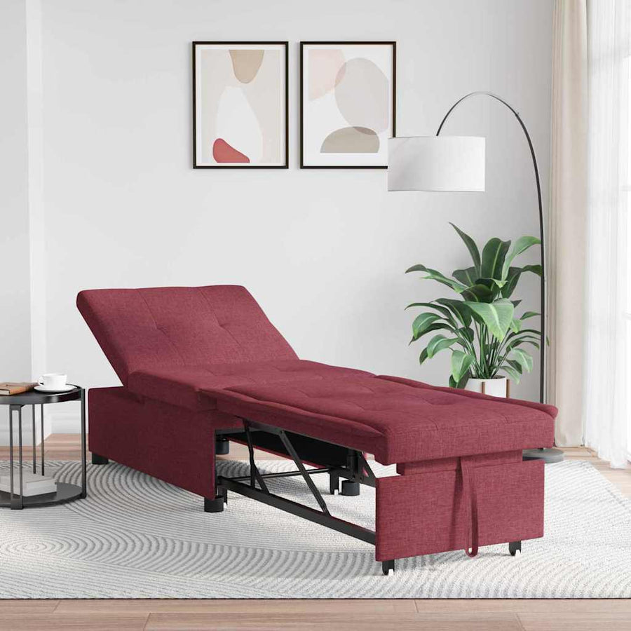 Uittrekbare Sofa Bed 50Cm Multiplex Wijnrood