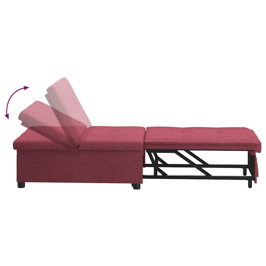 Uittrekbare Sofa Bed 50Cm Multiplex Wijnrood
