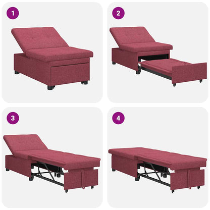 Uittrekbare Sofa Bed 50Cm Multiplex Wijnrood