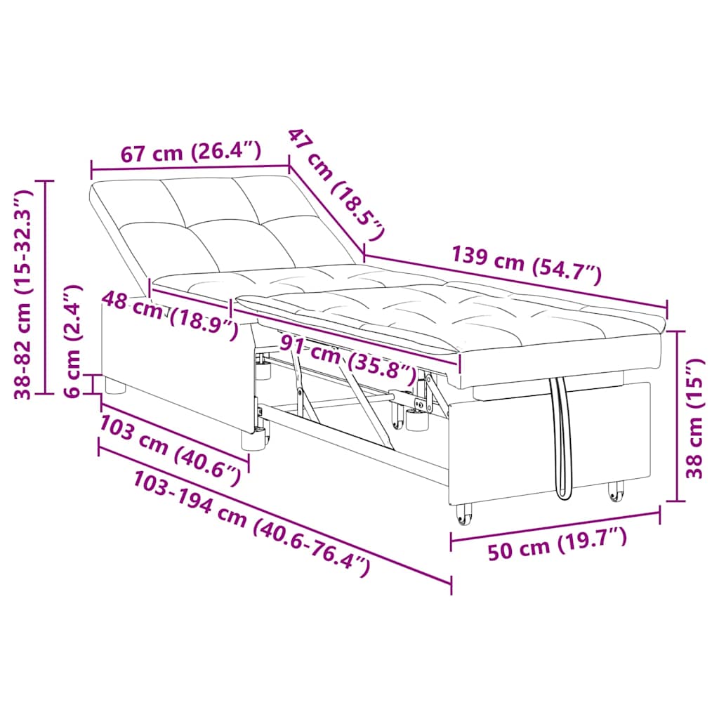 Uittrekbare Sofa Bed 50Cm Multiplex Wijnrood
