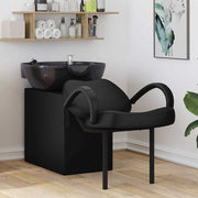 Shampoo stoel zwart 141x63x92 cm PVC