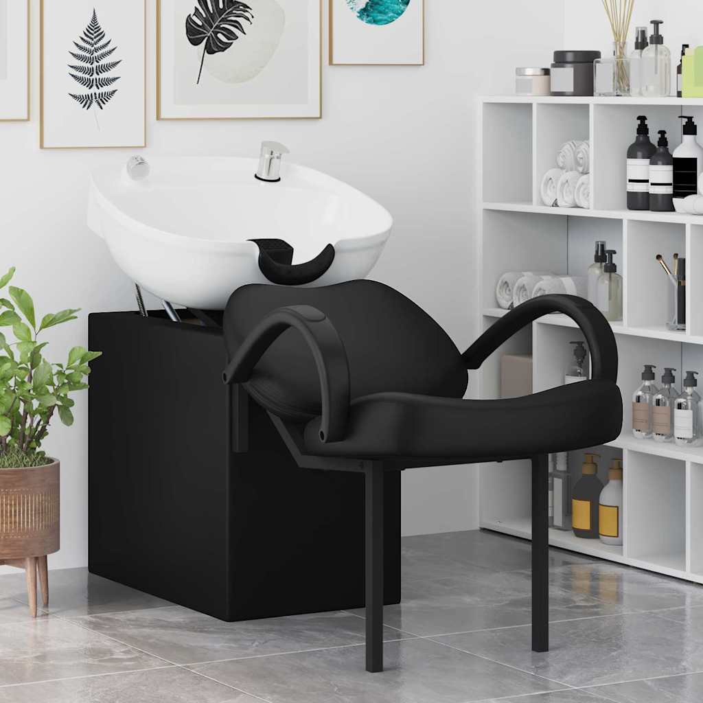 Shampoo Stoel Zwart en Wit 63 x 141 x 92 cm PVC