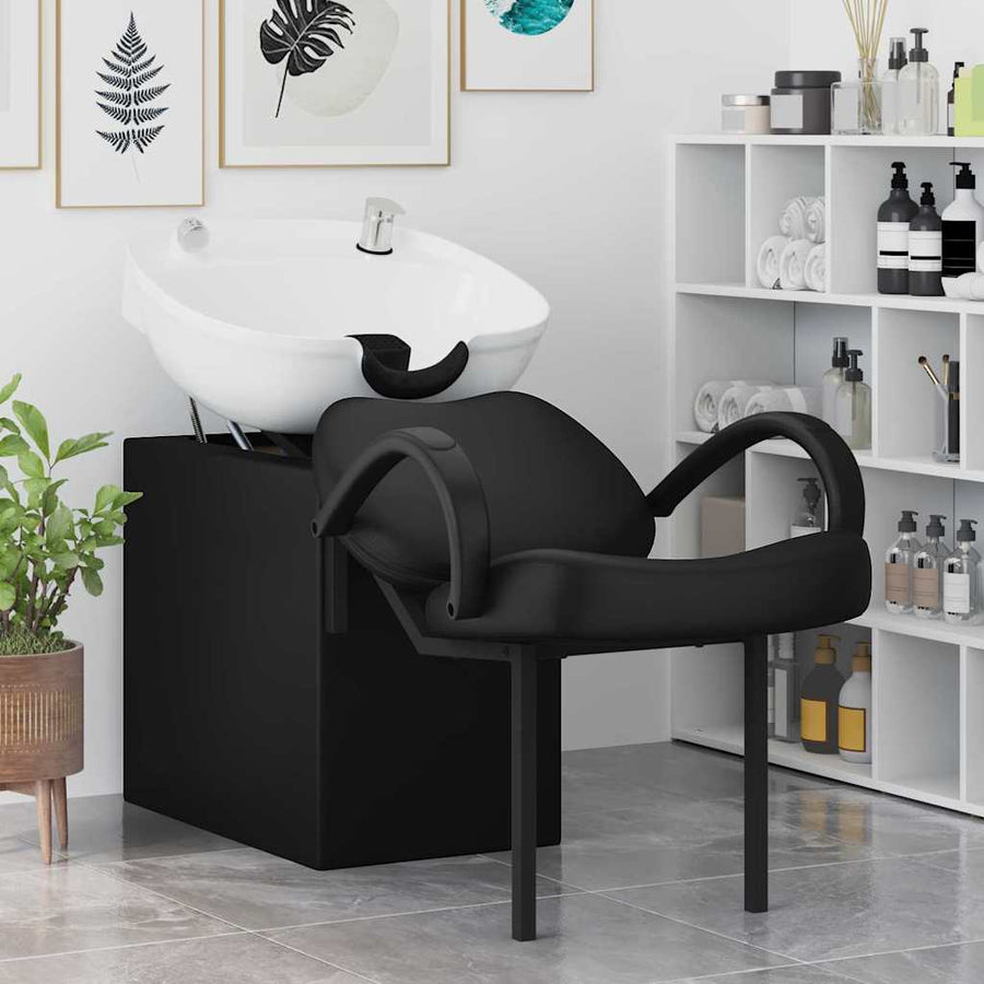 Shampoo Stoel Zwart en Wit 63 x 141 x 92 cm PVC