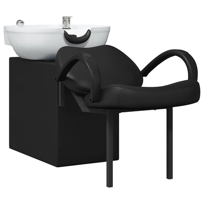 Shampoo Stoel Zwart en Wit 63 x 141 x 92 cm PVC