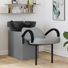 Shampoo stoel 136x60x92 cm stof lichtgrijs zwart