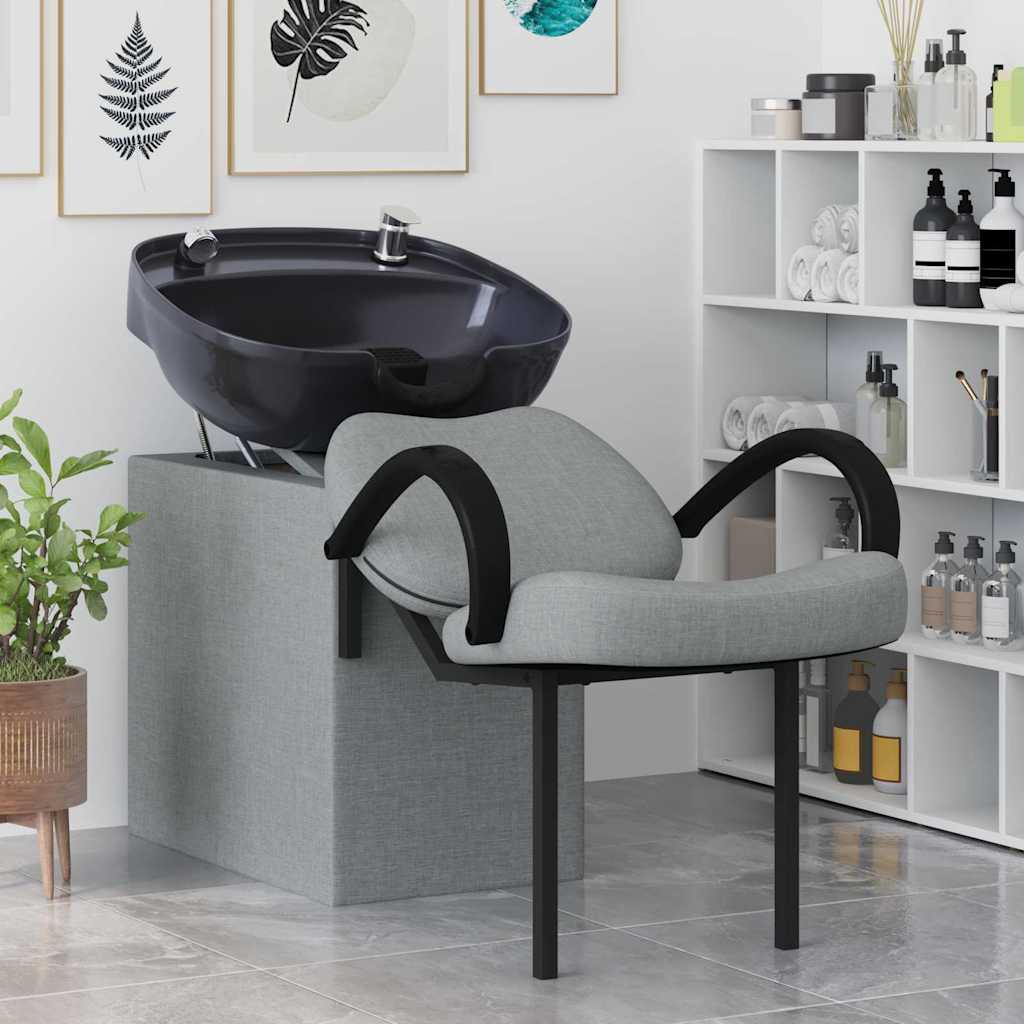 Shampoo Stoel Lichtgrijs en zwart 136 x 60 x 92 cm Stof
