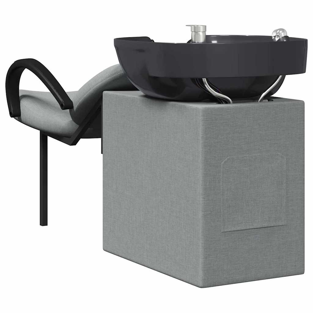 Shampoo Stoel Lichtgrijs en zwart 136 x 60 x 92 cm Stof