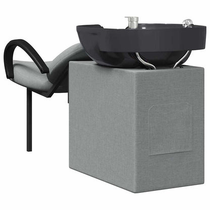 Shampoo Stoel Lichtgrijs en zwart 136 x 60 x 92 cm Stof