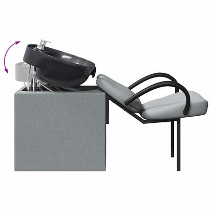 Shampoo Stoel Lichtgrijs en zwart 136 x 60 x 92 cm Stof