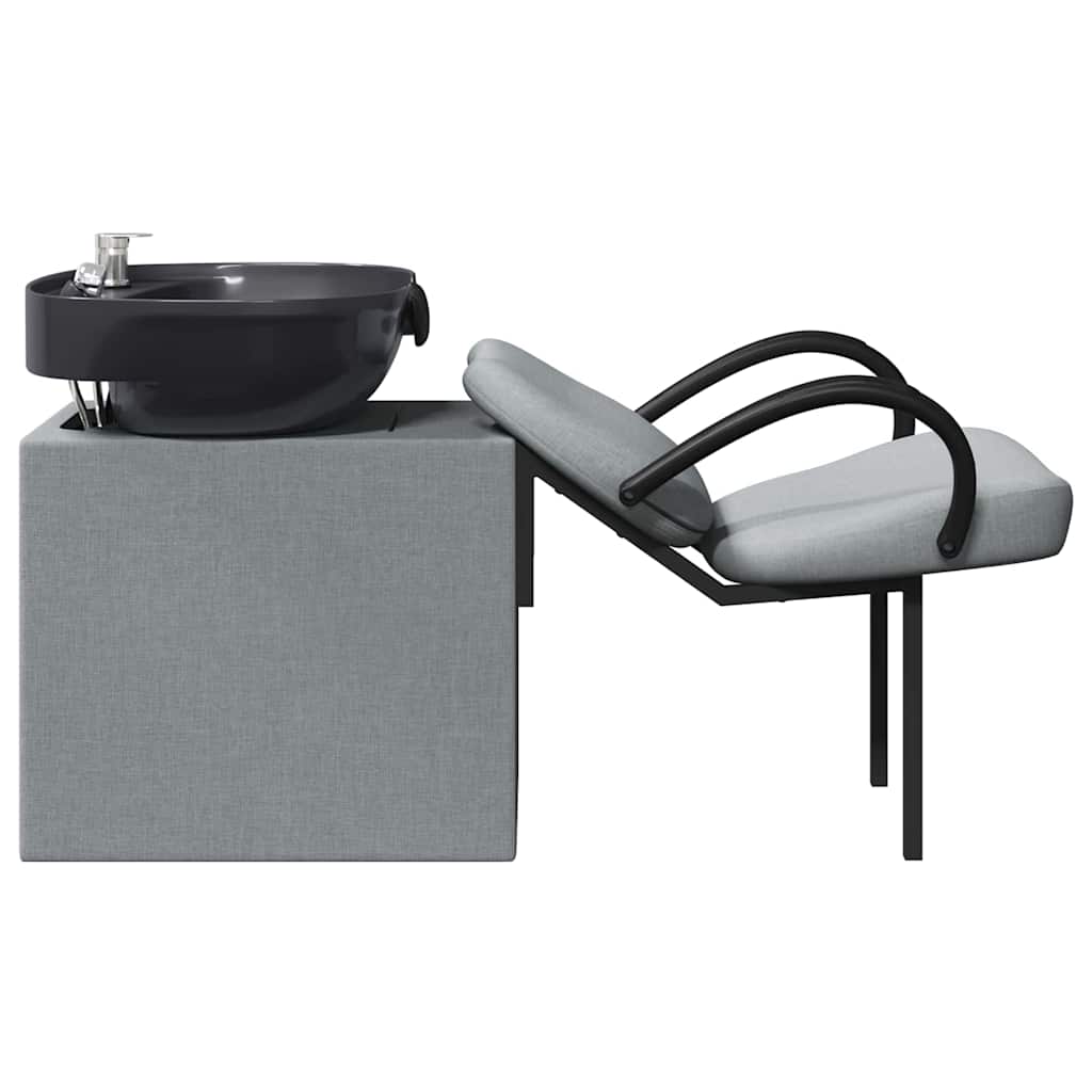 Shampoo Stoel Lichtgrijs en zwart 136 x 60 x 92 cm Stof