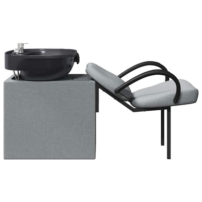 Shampoo Stoel Lichtgrijs en zwart 136 x 60 x 92 cm Stof