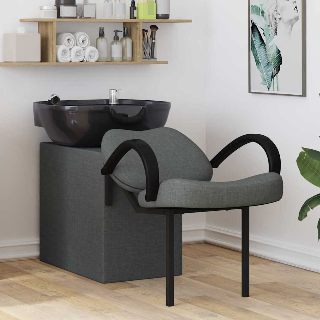 Shampoo Stoel Donkergrijs en Zwart 63 x 141 x 92 cm Stof