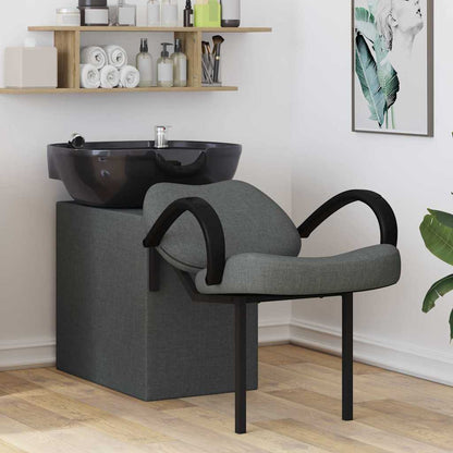 Shampoo Stoel Donkergrijs en Zwart 63 x 141 x 92 cm Stof