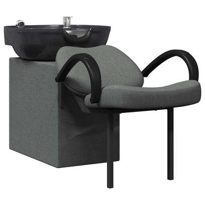 Shampoo Stoel Donkergrijs en Zwart 63 x 141 x 92 cm Stof