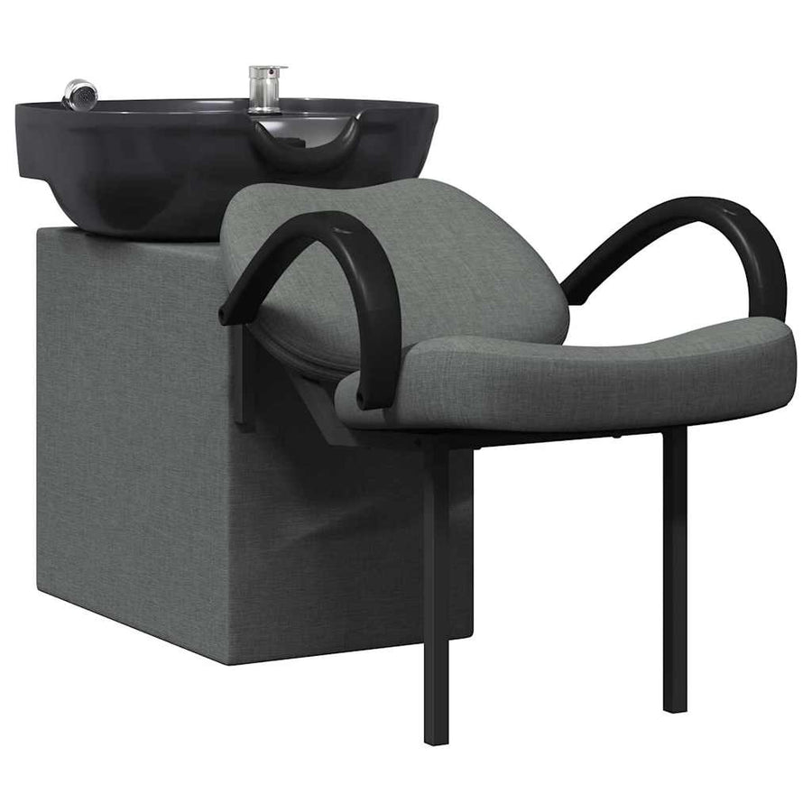Shampoo Stoel Donkergrijs en Zwart 63 x 141 x 92 cm Stof