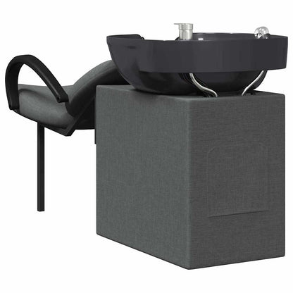 Shampoo Stoel Donkergrijs en Zwart 63 x 141 x 92 cm Stof